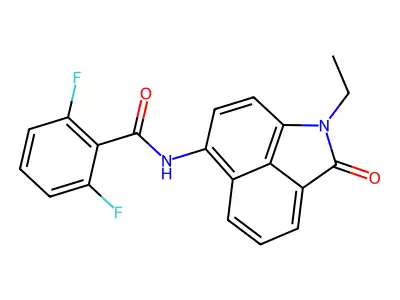 N-(1-ethyl-2-oxo-1,2-dihydrobenzo[cd]indol-6-yl)-2,6-difluorobenzamide structure