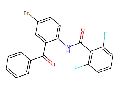 N-(2-benzoyl-4-bromophenyl)-2,6-difluorobenzamide structure