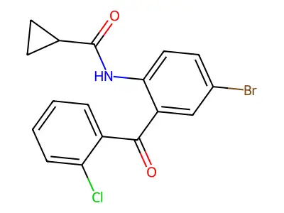 N-[4-bromo-2-(2-chlorobenzoyl)phenyl]cyclopropanecarboxamide structure