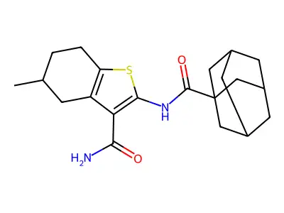 2-(ADAMANTANE-1-AMIDO)-5-METHYL-4,5,6,7-TETRAHYDRO-1-BENZOTHIOPHENE-3-CARBOXAMIDE structure
