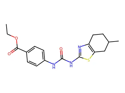 Ethyl 4-(3-(6-methyl-4,5,6,7-tetrahydrobenzo[d]thiazol-2-yl)ureido)benzoate structure