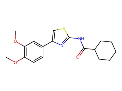N-[4-(3,4-dimethoxyphenyl)-1,3-thiazol-2-yl]cyclohexanecarboxamide structure