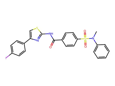 N-[4-(4-iodophenyl)-1,3-thiazol-2-yl]-4-[methyl(phenyl)sulfamoyl]benzamide structure