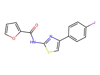 N-[4-(4-iodophenyl)-1,3-thiazol-2-yl]furan-2-carboxamide structure