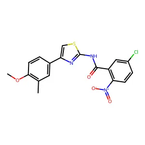 5-chloro-N-[4-(4-methoxy-3-methylphenyl)-1,3-thiazol-2-yl]-2-nitrobenzamide structure