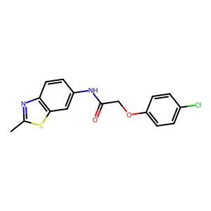 2-(4-chlorophenoxy)-N-(2-methyl-1,3-benzothiazol-6-yl)acetamide structure