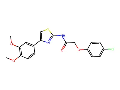 2-(4-chlorophenoxy)-N-[4-(3,4-dimethoxyphenyl)-1,3-thiazol-2-yl]acetamide structure
