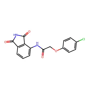 2-(4-chlorophenoxy)-N-(1,3-dioxoisoindol-4-yl)acetamide structure
