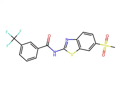 N-(6-(methylsulfonyl)benzo[d]thiazol-2-yl)-3-(trifluoromethyl)benzamide structure