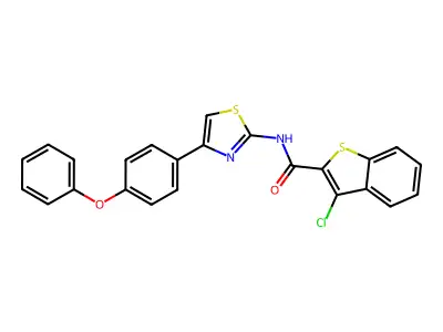 3-chloro-N-[4-(4-phenoxyphenyl)-1,3-thiazol-2-yl]-1-benzothiophene-2-carboxamide structure
