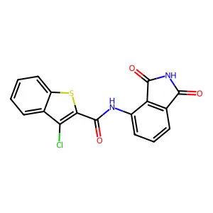 3-chloro-N-(1,3-dioxoisoindolin-4-yl)benzo[b]thiophene-2-carboxamide structure