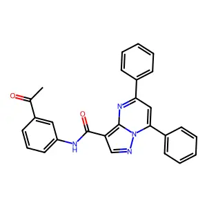 N-(3-acetylphenyl)-5,7-diphenylpyrazolo[1,5-a]pyrimidine-3-carboxamide structure