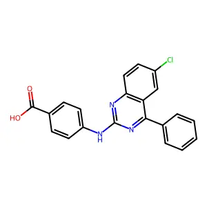 4-[(6-Chloro-4-phenylquinazolin-2-yl)amino]benzoic acid structure