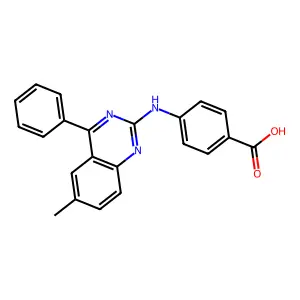 4-[(6-Methyl-4-phenylquinazolin-2-yl)amino]benzoic acid structure