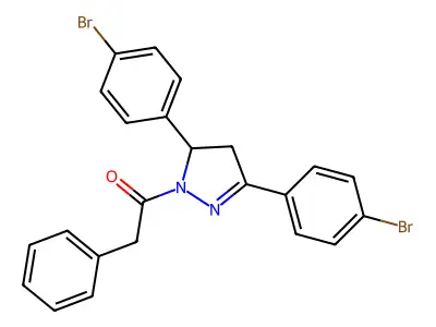1-[3,5-Bis(4-bromophenyl)-3,4-dihydropyrazol-2-yl]-2-phenylethanone structure