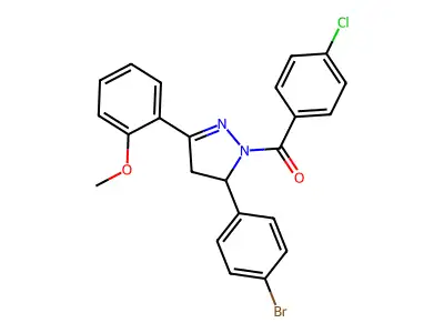 [3-(4-bromophenyl)-5-(2-methoxyphenyl)-3,4-dihydropyrazol-2-yl]-(4-chlorophenyl)methanone structure