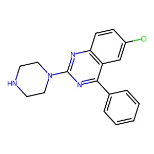 6-Chloro-4-phenyl-2-(piperazin-1-yl)quinazoline structure