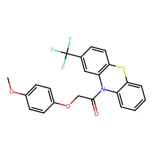 2-(4-Methoxyphenoxy)-1-[2-(trifluoromethyl)phenothiazin-10-yl]ethanone structure