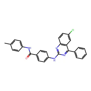 4-[(6-chloro-4-phenylquinazolin-2-yl)amino]-N-(4-methylphenyl)benzamide structure