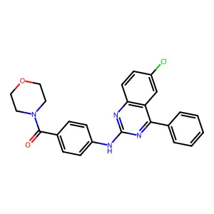 (4-((6-Chloro-4-phenylquinazolin-2-yl)amino)phenyl)(morpholino)methanone structure