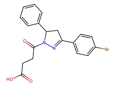 4-(3-(4-bromophenyl)-5-phenyl-4,5-dihydro-1H-pyrazol-1-yl)-4-oxobutanoic acid structure