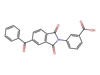 3-[1,3-dioxo-5-(phenylcarbonyl)-1,3-dihydro-2H-isoindol-2-yl]benzoic acid structure
