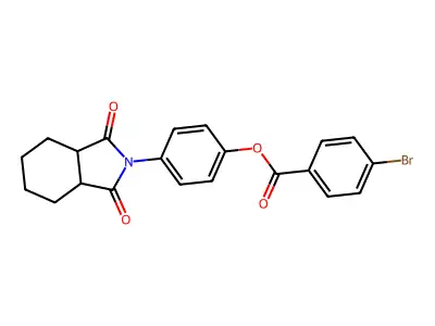 4-(1,3-dioxooctahydro-2H-isoindol-2-yl)phenyl 4-bromobenzoate structure