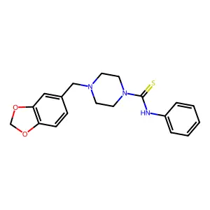 4-(1,3-benzodioxol-5-ylmethyl)-N-phenylpiperazine-1-carbothioamide structure