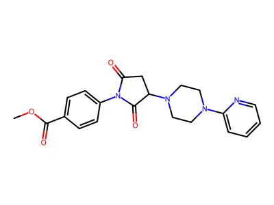 Methyl 4-[2,5-dioxo-3-(4-pyridin-2-ylpiperazin-1-yl)pyrrolidin-1-yl]benzoate structure