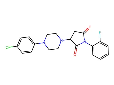 3-[4-(4-Chlorophenyl)piperazin-1-yl]-1-(2-fluorophenyl)pyrrolidine-2,5-dione structure