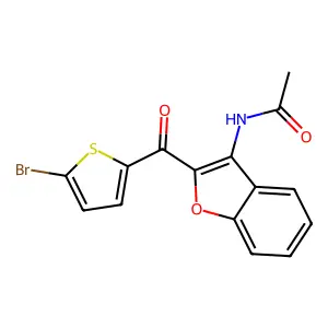 N-[2-(5-bromothiophene-2-carbonyl)-1-benzofuran-3-yl]acetamide structure