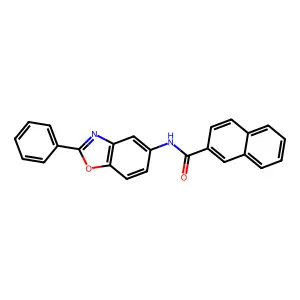 N-(2-phenyl-1,3-benzoxazol-5-yl)-2-naphthamide structure