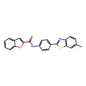 N-[4-(6-methyl-1,3-benzothiazol-2-yl)phenyl]-1-benzofuran-2-carboxamide structure