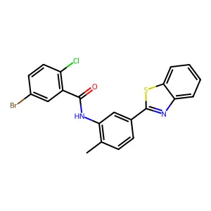 N-[5-(1,3-benzothiazol-2-yl)-2-methylphenyl]-5-bromo-2-chlorobenzamide structure
