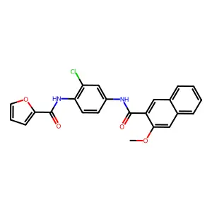 N-[2-chloro-4-[(3-methoxynaphthalene-2-carbonyl)amino]phenyl]furan-2-carboxamide structure