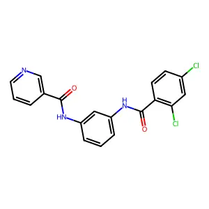 N-{3-[(2,4-dichlorobenzoyl)amino]phenyl}nicotinamide structure