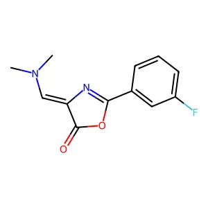 (4Z)-4-(dimethylaminomethylidene)-2-(3-fluorophenyl)-1,3-oxazol-5-one structure