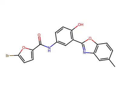 5-Bromo-N-(4-hydroxy-3-(5-methylbenzo[d]oxazol-2-yl)phenyl)furan-2-carboxamide structure