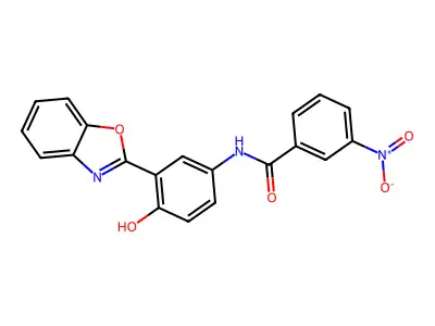 N-[3-(1,3-benzoxazol-2-yl)-4-hydroxyphenyl]-3-nitrobenzamide structure