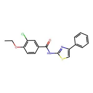 3-chloro-4-ethoxy-N-(4-phenyl-1,3-thiazol-2-yl)benzamide structure