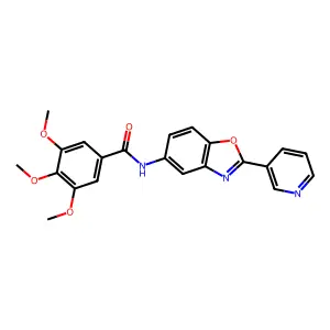 3,4,5-trimethoxy-N-(2-pyridin-3-yl-1,3-benzoxazol-5-yl)benzamide structure