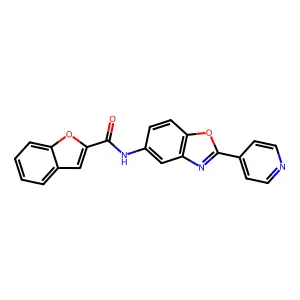 N-(2-pyridin-4-yl-1,3-benzoxazol-5-yl)-1-benzofuran-2-carboxamide structure