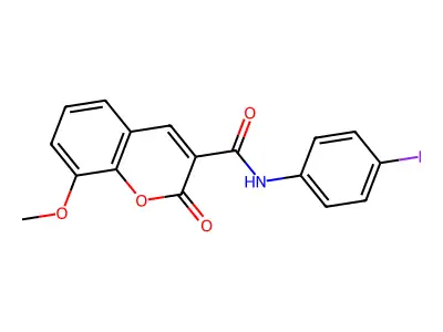 N-(4-iodophenyl)-8-methoxy-2-oxo-2H-chromene-3-carboxamide structure