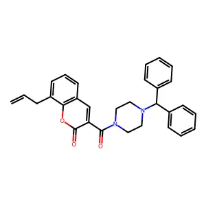 3-(4-Benzhydrylpiperazine-1-carbonyl)-8-prop-2-enylchromen-2-one structure