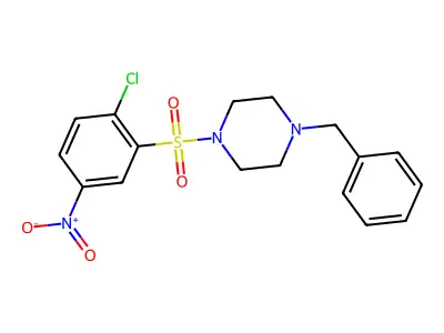 1-Benzyl-4-(2-chloro-5-nitrobenzenesulfonyl)piperazine structure