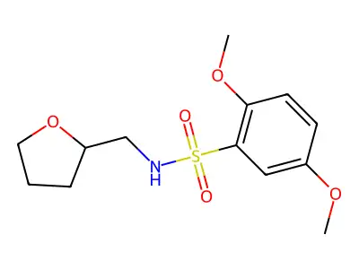 2,5-Dimethoxy-N-(tetrahydro-furan-2-ylmethyl)-benzenesulfonamide structure