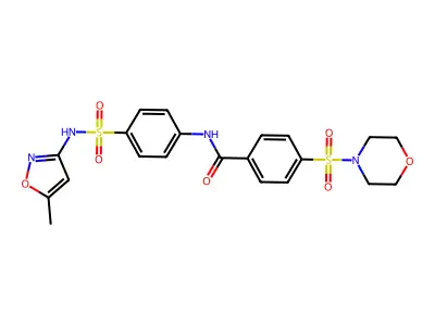 N-(4-(N-(5-methylisoxazol-3-yl)sulfamoyl)phenyl)-4-(morpholinosulfonyl)benzamide structure