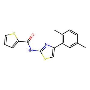 N-[4-(2,5-dimethylphenyl)-1,3-thiazol-2-yl]thiophene-2-carboxamide structure