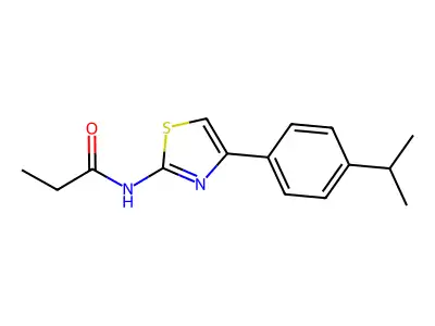 N-(4-(4-isopropylphenyl)thiazol-2-yl)propionamide structure