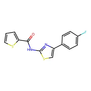 N-[4-(4-fluorophenyl)-1,3-thiazol-2-yl]thiophene-2-carboxamide structure